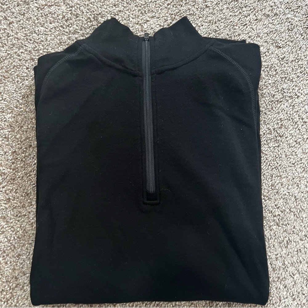 Smartwool Men's Black 1/4 Zip 100% Wool Pullover Size Medium
